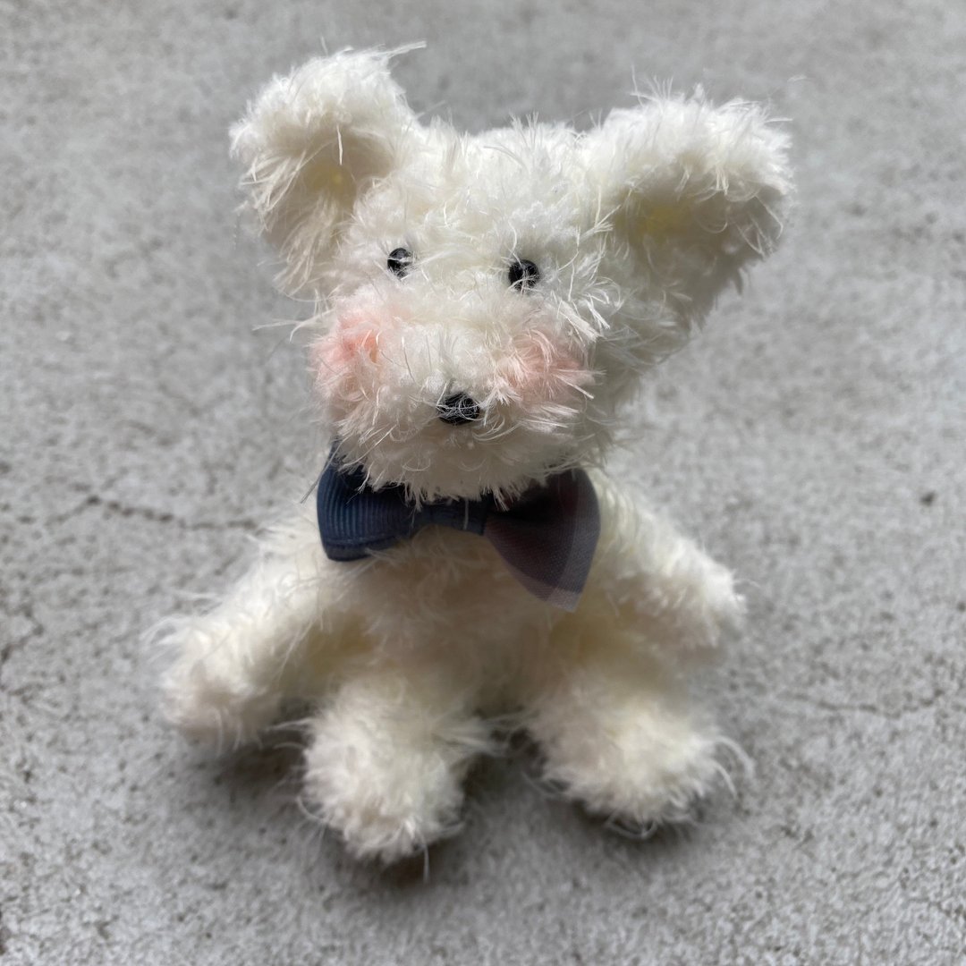 白熊 坐着10cm-毛根扭扭棒手作/脏萌流浪动物园/娃娃玩偶公仔 - 玩偶/公仔 - 其他人造纤维 白色