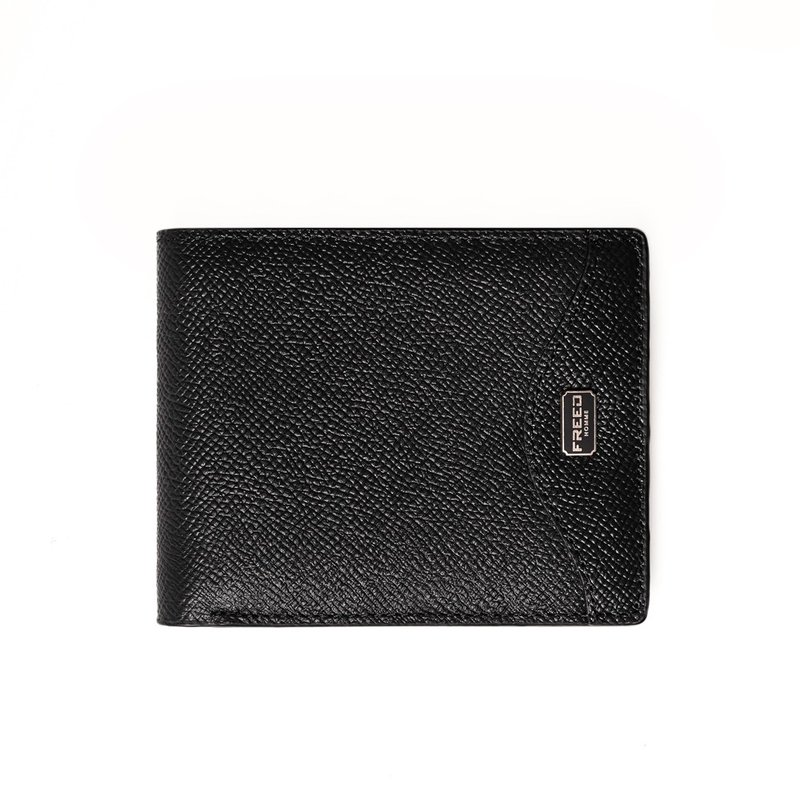 【FREED】经典 Epsom 粒面真皮短夹 - 黑色  皮夹 圣诞礼物 - 皮夹/钱包 - 真皮 黑色