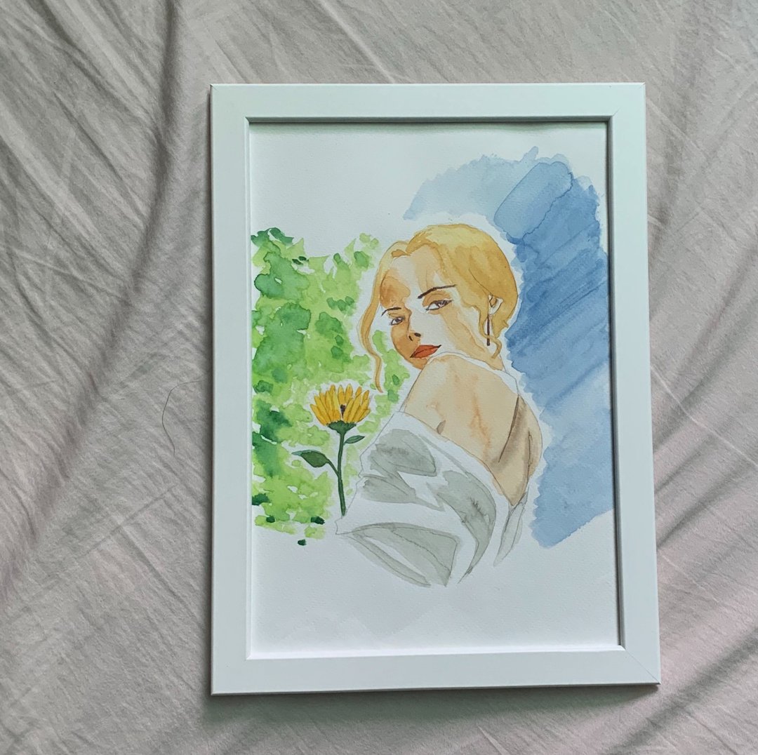 花与树02/手绘艺术插画 居家装饰挂画 小尺寸 生日礼物 送礼 含框 - 海报/装饰画/版画 - 纸 白色