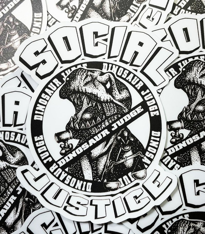 恐龙法官一世贴纸  雾面 厚磅 超耐磨贴纸 防刮 防水贴纸 车贴 贴 - 贴纸 - 纸 白色