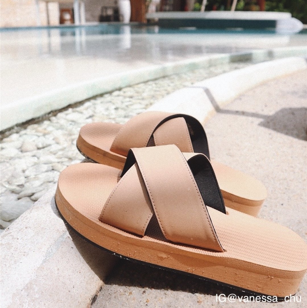 indosole CROSS Platform 环保拖鞋 沙漠棕 女 - 拖鞋 - 环保材料 卡其色