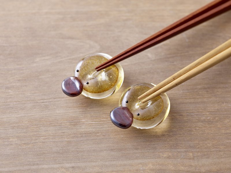 Platypus chopstick rest [pair, wooden box, wrapping] - 筷子/筷架 - 玻璃 