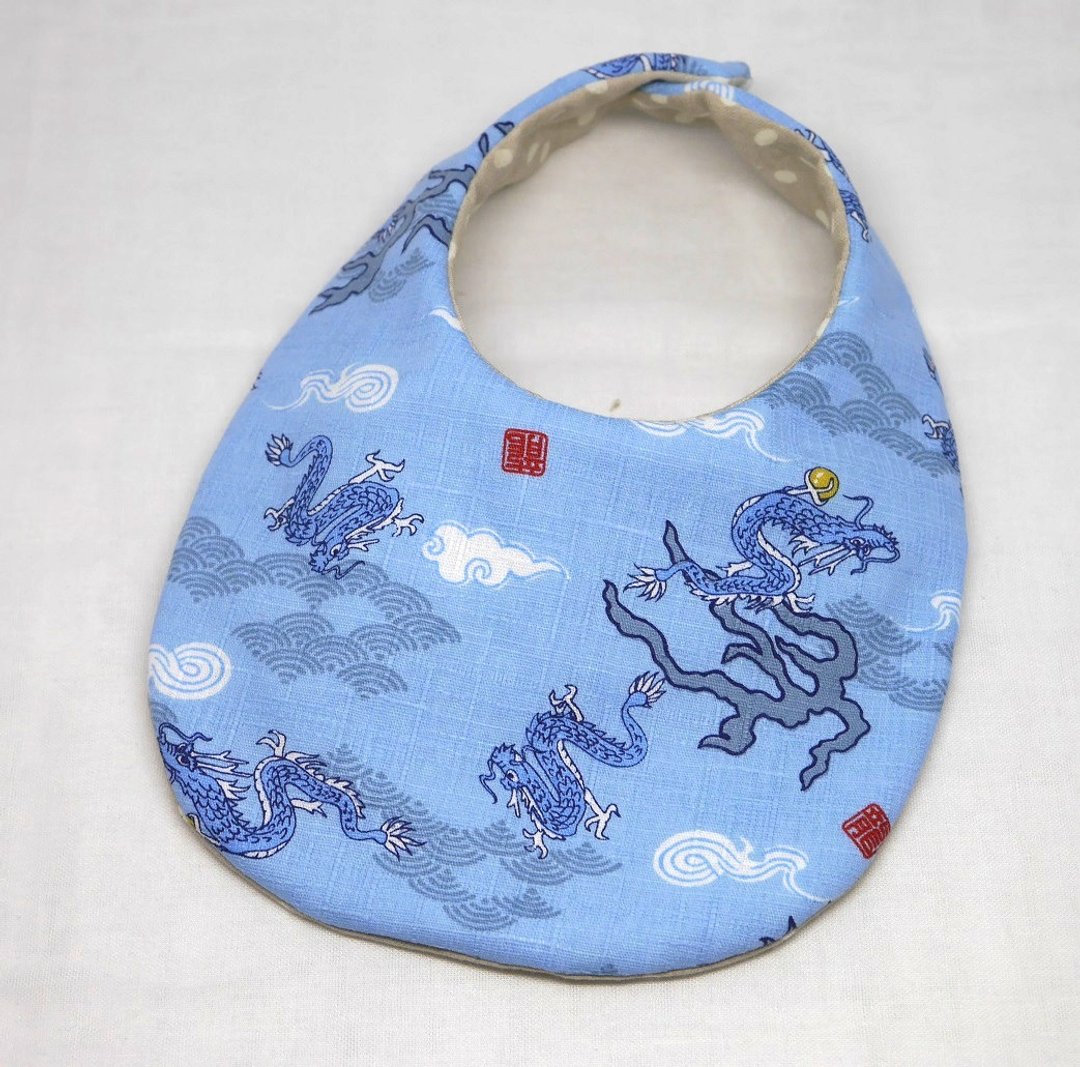 Japanese Handmade Baby Bib - 围嘴/口水巾 - 纸 蓝色