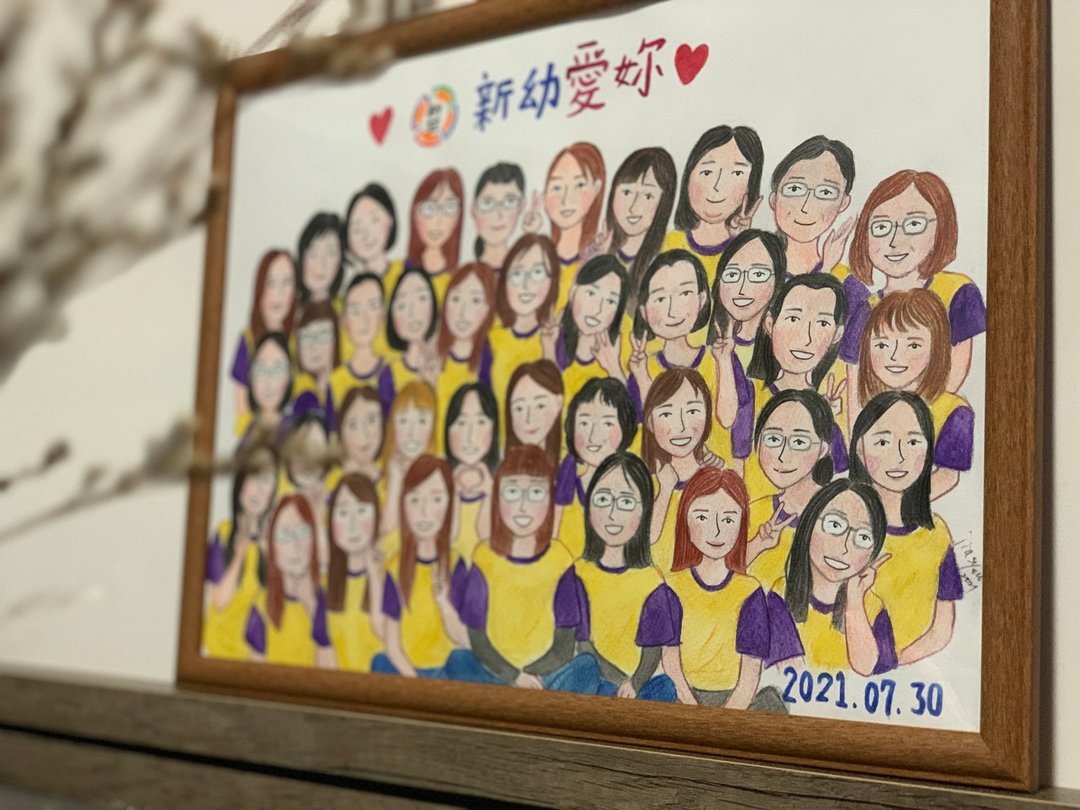 【插画似颜绘】A3彩色/多人  父亲节 情人节 礼物 可加购相框 - 其他 - 纸 多色