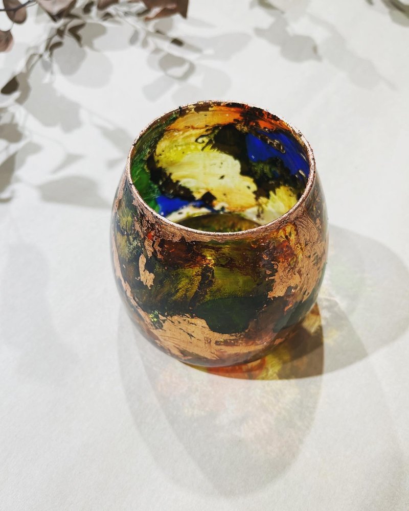 缤纷多彩 香氛灯 薰香 琉璃 玻璃 古铜 流线 矿石灯 夜灯 床头灯 - 香薰/精油/线香 - 玻璃 透明