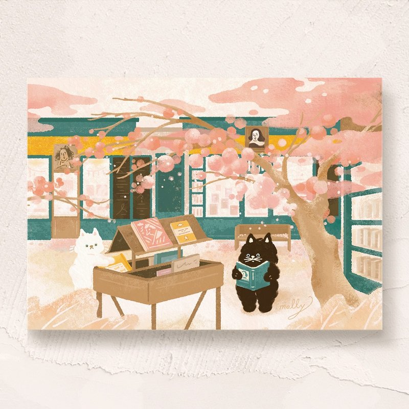 postcard- 莎士比亚书店 - 卡片/明信片 - 纸 粉红色
