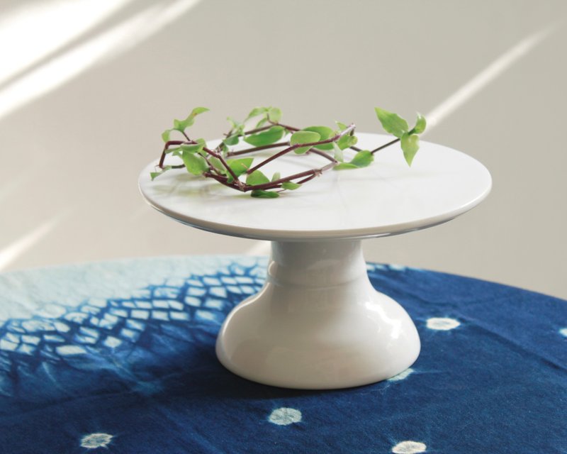 【日常瓷器】白瓷高脚平盘/6寸蛋糕盘/高脚壶承 - 盘子/餐盘/盘架 - 瓷 