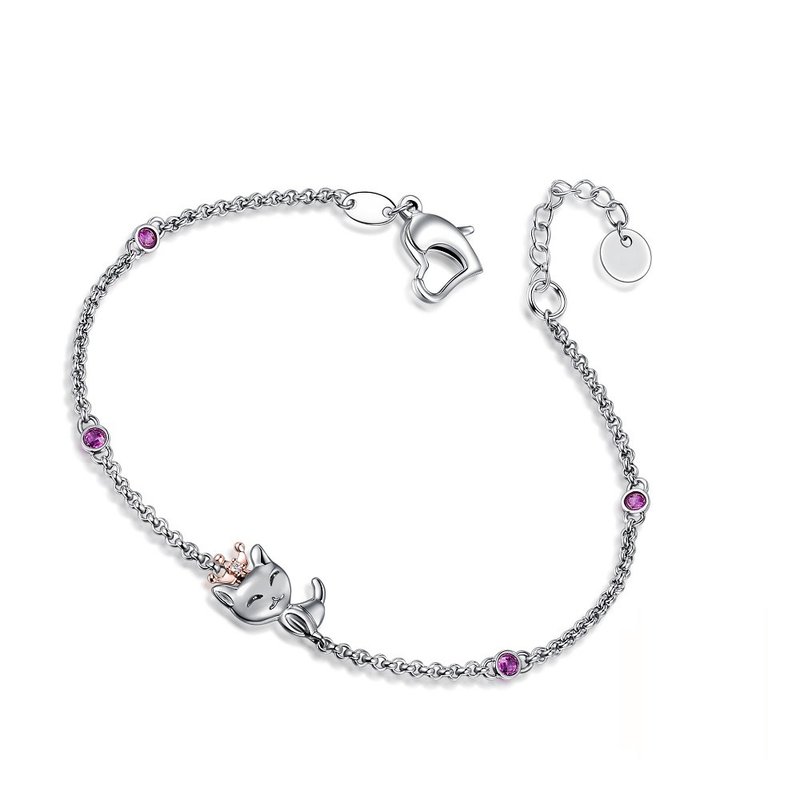 女手链  钻石14K金白钢  My Queen - 手链/手环 - 钻石 银色