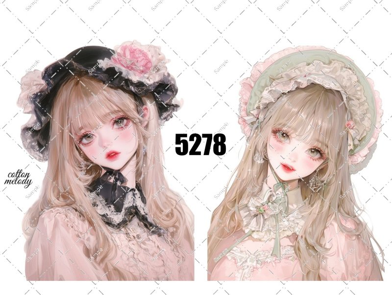 original sticker no.5278 人物贴纸 原创贴纸 原创人物贴纸 装饰贴纸 cotton melody - 贴纸 - 纸 
