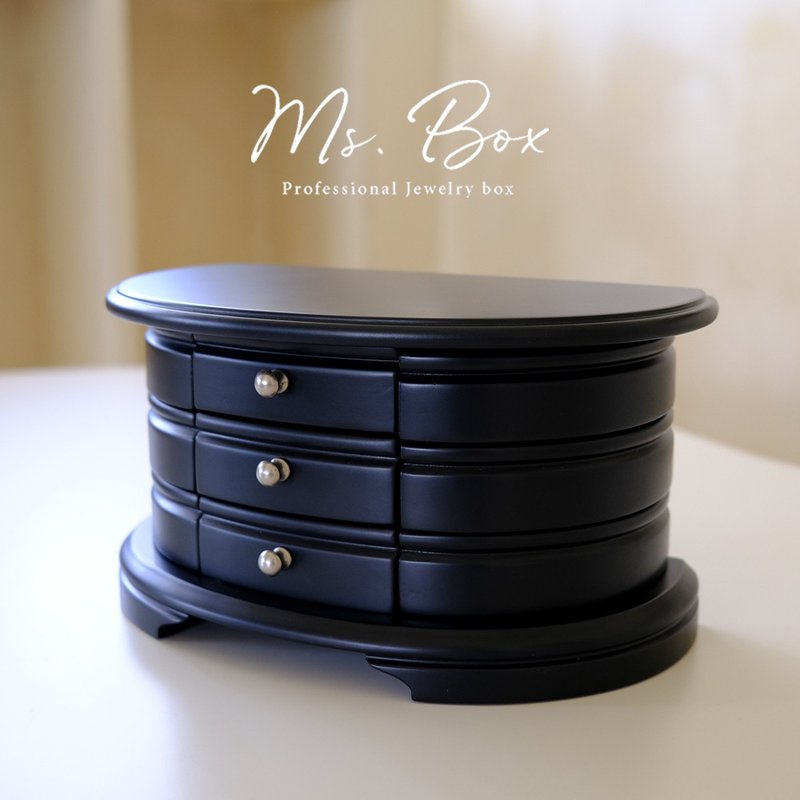 【Ms. box 箱子小姐】古典英式风格木制旋转珠宝盒/饰品盒/收纳盒 - 收纳用品 - 木头 黑色