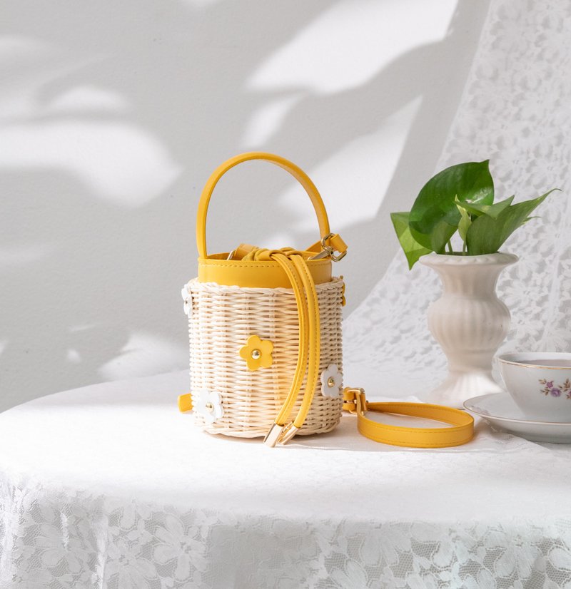 Vasanathailand Mini Flowers bag - Daisy - 手提包/手提袋 - 人造皮革 黄色