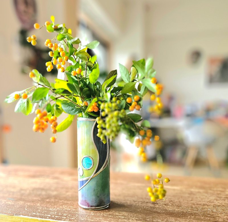 春风的旋律 独一无二花瓶 - 花瓶/陶器 - 玻璃 黄色