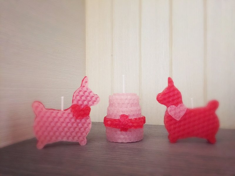 Rody小马/粉红蛋糕手工蜂蜡烛(单入含礼盒包装) - 蜡烛/烛台 - 蜡 粉红色