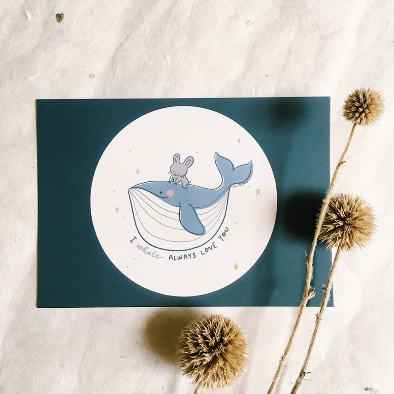 I Whale Always Love You - Squeaky 明信片 - 卡片/明信片 - 纸 蓝色