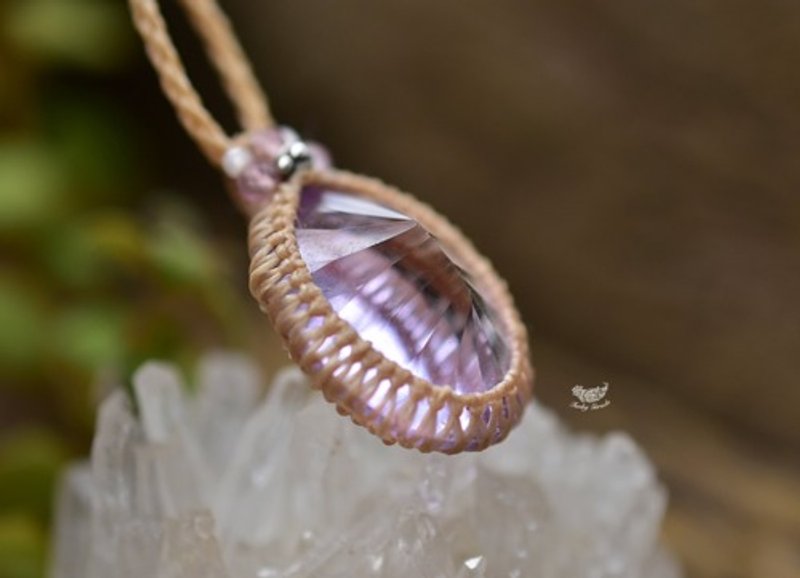 璀璨紫！凹面切割紫水晶编织项链 834 - 项链 - 宝石 