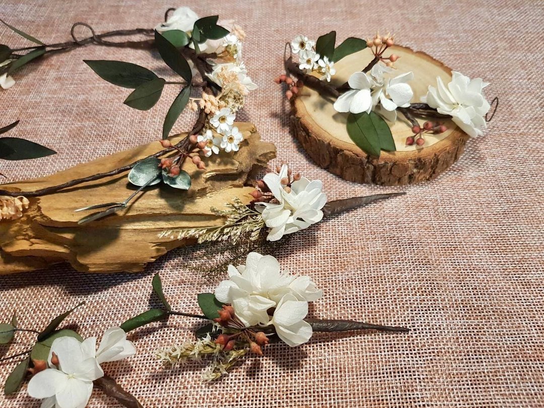 干燥花饰品【月桂女神2.0】花饰 新秘饰品 干燥花发饰 新娘发饰 - 胸花/手腕花 - 植物．花 