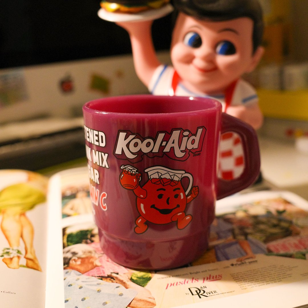 Fire King 平替 复古美式广告 牛奶杯 马克杯 - KOOL AID - 其他杯子 - 塑料 紫色