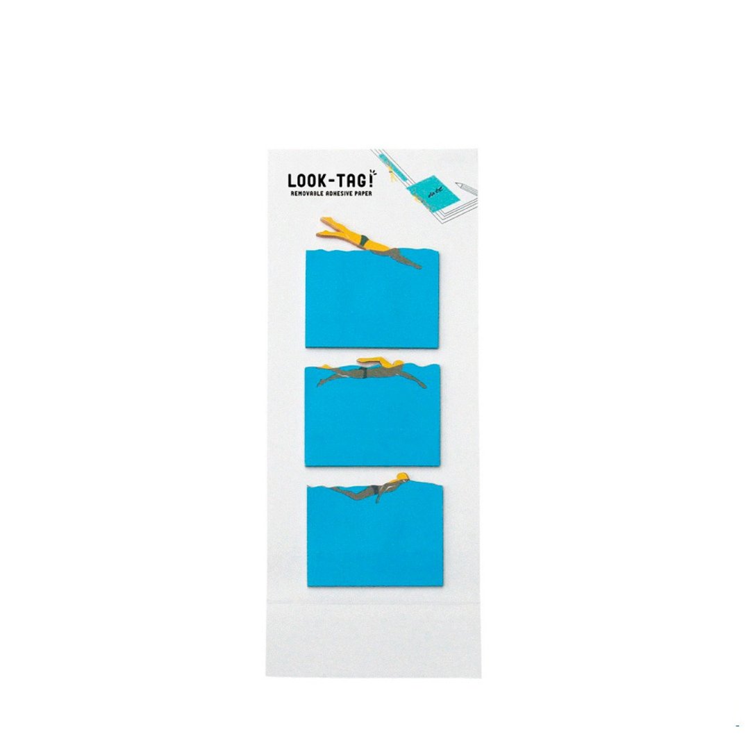 【SPICE】日本文具 LOOK-TAG! 设计便利贴/书签- 游泳 - 便条纸/标签贴 - 纸 多色