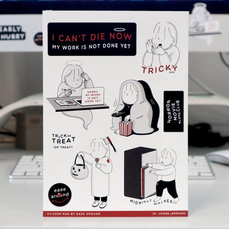 i can not die now sticker pad - 贴纸 - 纸 白色