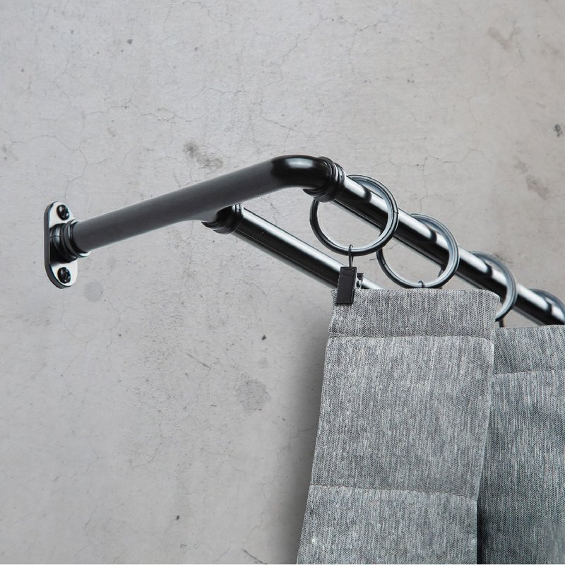 捷安家饰Home Desyne│MIT│15.7mm│工业风│双层│伸缩窗帘杆│ - 门帘/门牌 - 其他金属 金色