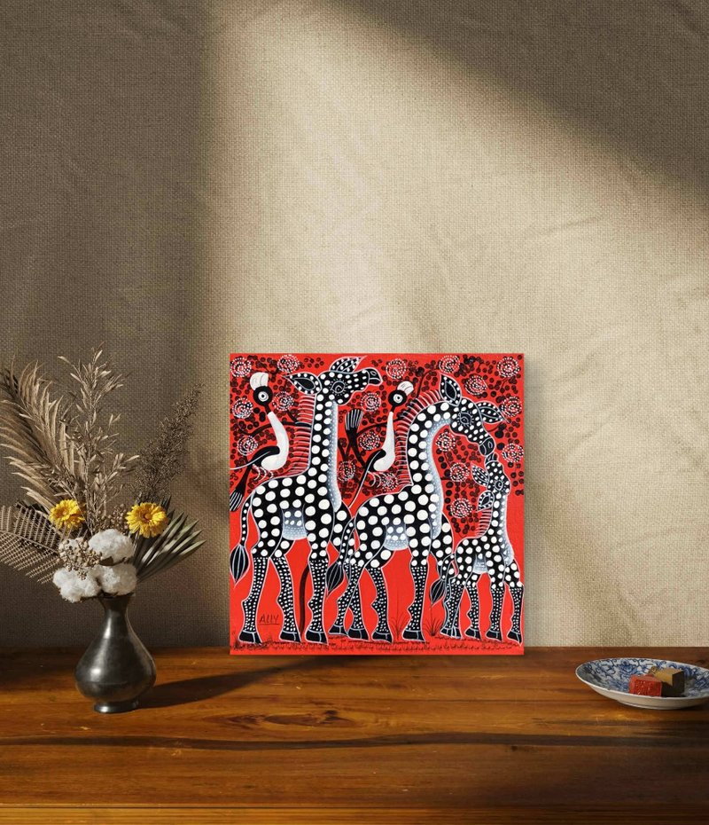 【V348 长颈鹿之家】非洲手绘无框画,挂画 - 海报/装饰画/版画 - 其他材质 