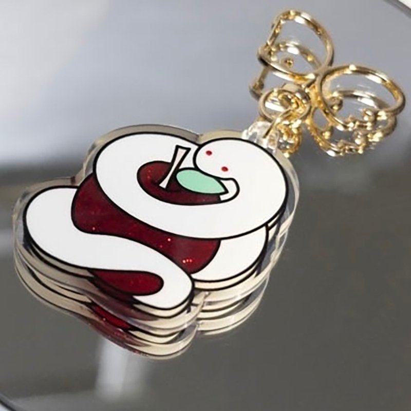 [闪光油] 原创蛇插画 [钥匙圈] - 挂绳/吊绳 - 压克力 多色