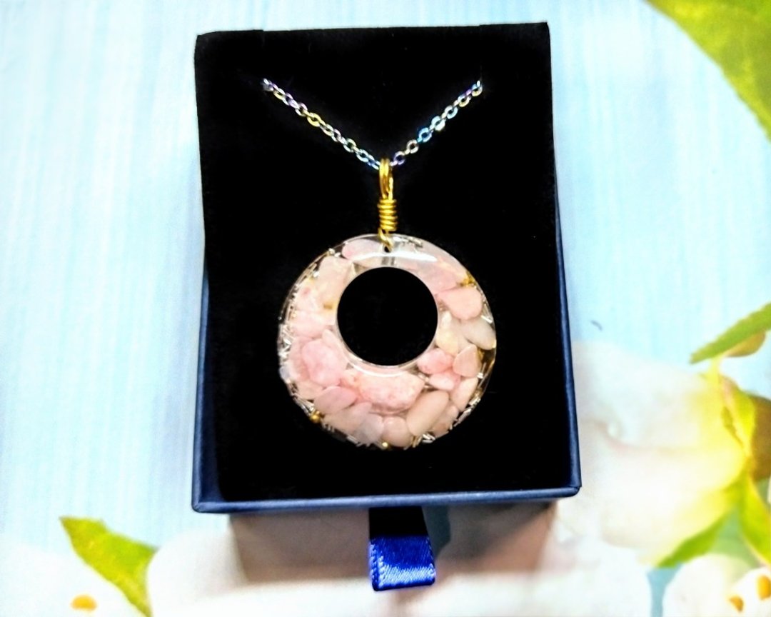 希望之石粉澳宝水晶吊坠 | 彩虹项链 | 水晶饰品 | 生日礼物 - 项链 - 水晶 粉红色