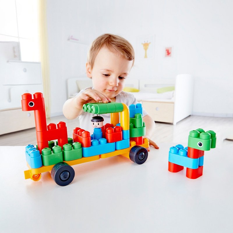 【礼物推荐-创意积木】德国PolyM 动物园管理员/汽车积木组 - 玩具/玩偶 - 塑料 多色