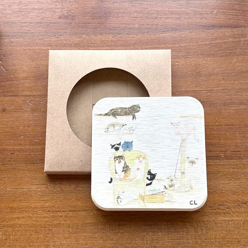 呼唤我的猫 - 陶瓷吸水杯垫 - 杯垫 - 陶 多色