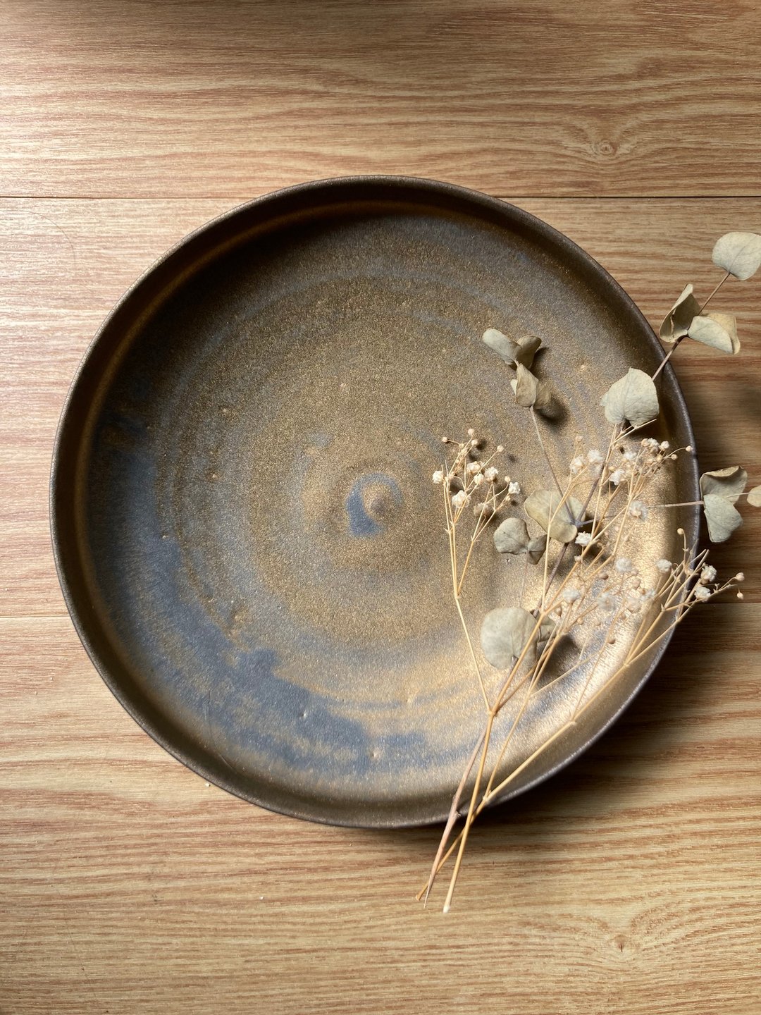 【Cooking looks luxurious】 Platter 21cm Bronze - 盘子/餐盘/盘架 - 陶 金色