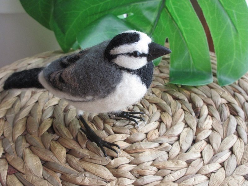 セキレイ　wagtail  　羊毛フェルトセキレイ - 摆饰 - 羊毛 灰色
