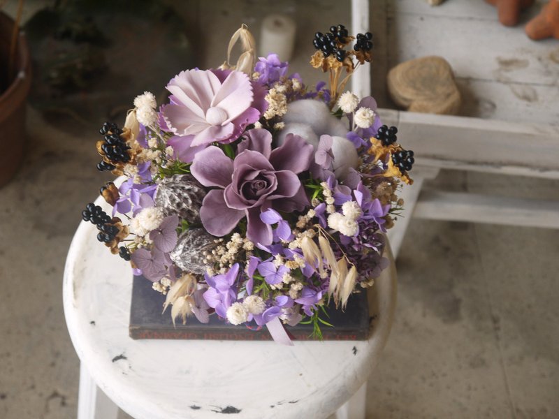 紫色情缘II.淡紫色系.干燥花.永生花.情人节.生日花礼 - 干燥花/捧花 - 植物．花 紫色