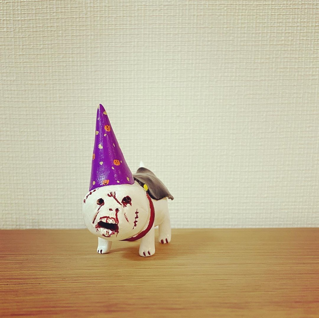 Dogs not invited to Halloween parties - 玩偶/公仔 - 粘土 白色