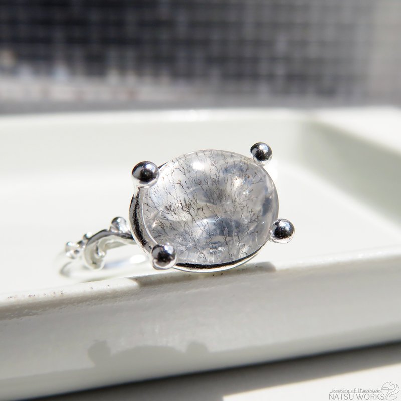 Dendrite 玛瑙 戒指 / Dendritic Quartz Ring 0 - 戒指 - 宝石 透明