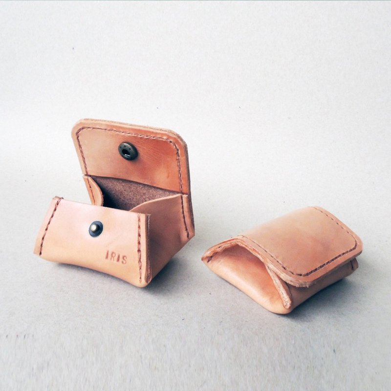 原色 豆腐零钱包 圣诞节礼物 定制化零钱包 嗅皮手作 - 零钱包 - 真皮 金色