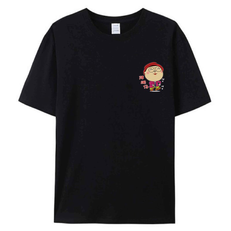 阿肥仔 黑 / 插画T恤  T-SHIRT  夏季短袖 纯棉 上衣 - 男装上衣/T 恤 - 棉．麻 蓝色