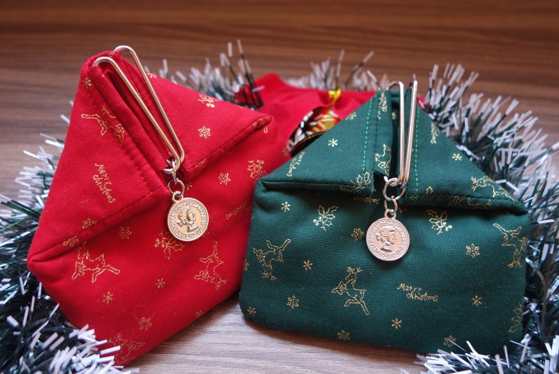 秋千手匠 圣诞节礼物 麋鹿 小房子手工口金包 零钱包 散纸包 - 零钱包 - 棉．麻 绿色