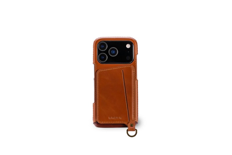 iPhone 17 Pro 经典系列-磁吸站立卡袋手机皮套-古铜棕 - 手机壳/手机套 - 真皮 咖啡色