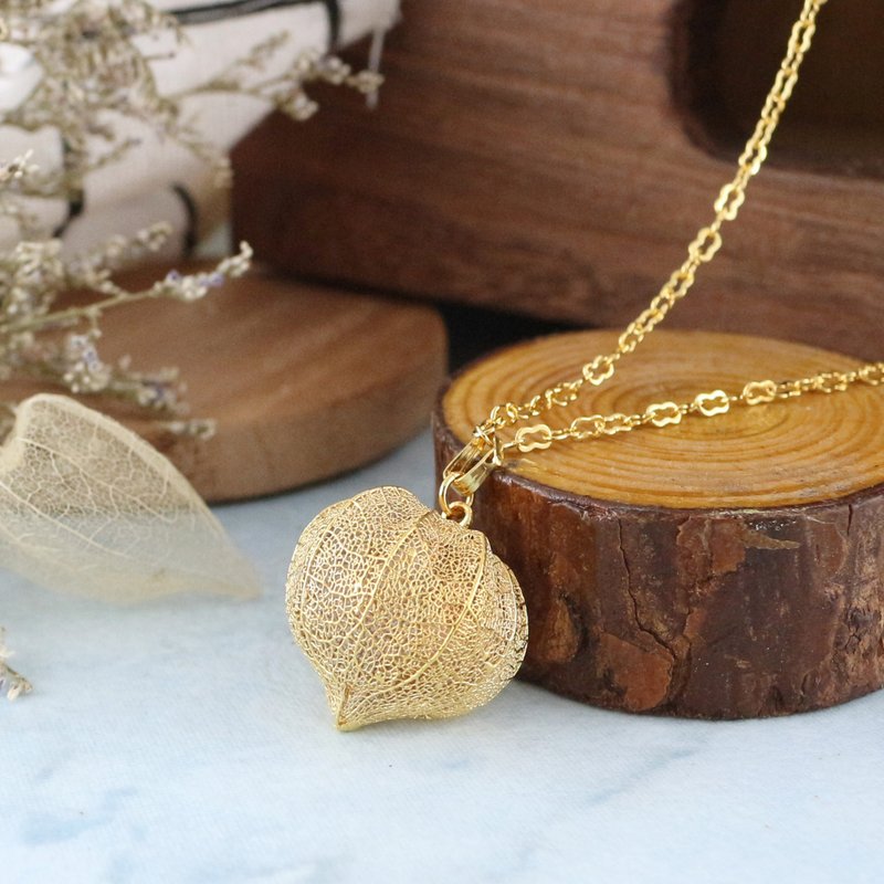 【纯叶脉制作】 光明项链-金 - 项链 - 其他金属 金色