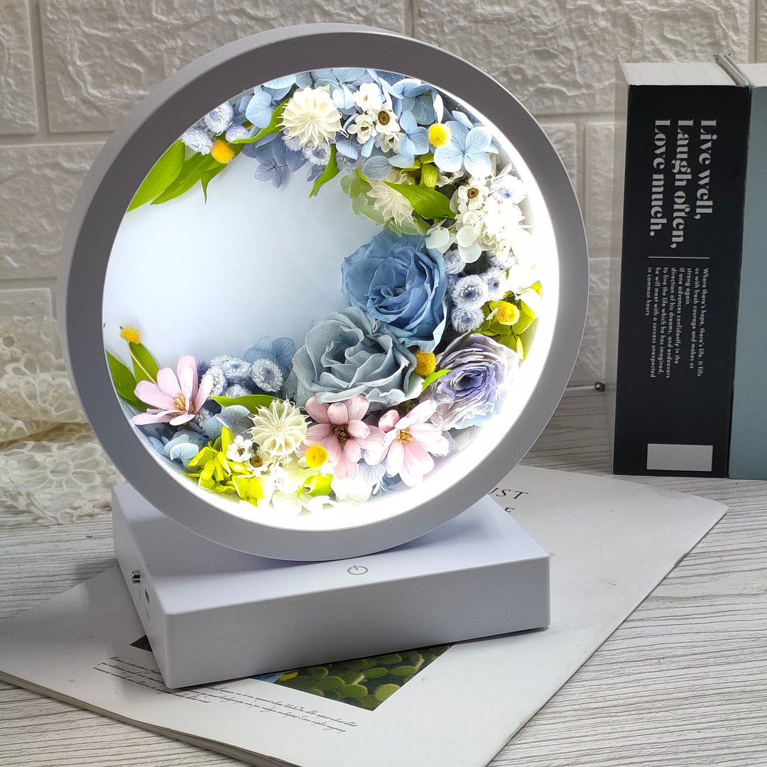 【拾光・静夜阑 蓝牙 LED 三段触控灯】 - 干燥花/捧花 - 玻璃 