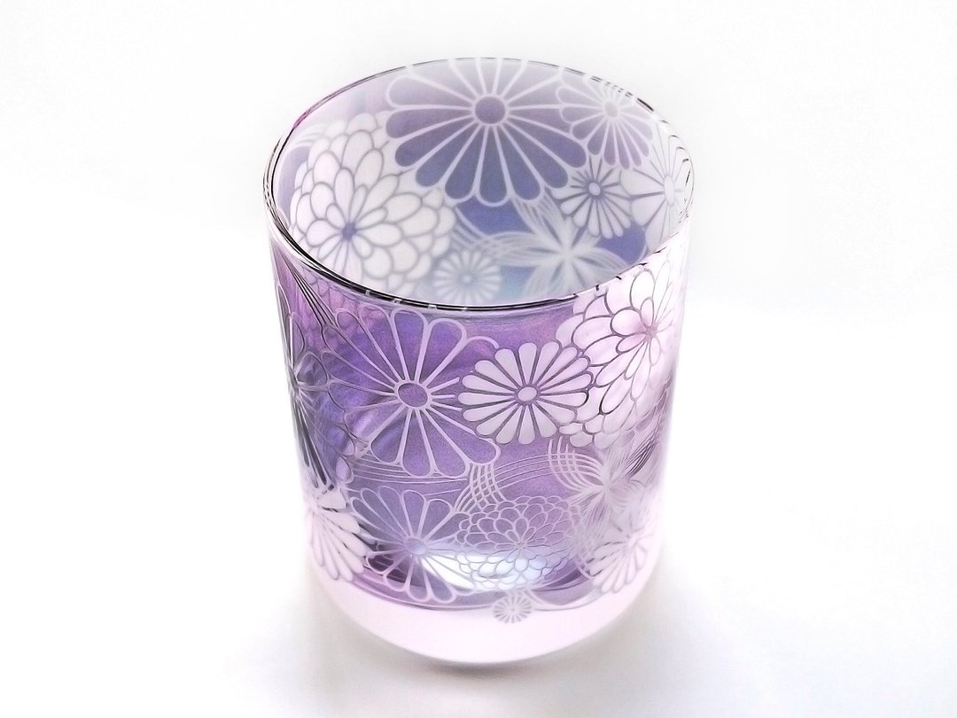Shukuhana chrysanthemum [Shion-foam] - 茶具/茶杯 - 玻璃 紫色