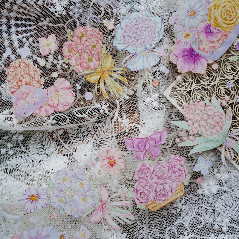 柔花诗 PET 紙膠帶  台灣製 - 纸胶带 - 纸 多色