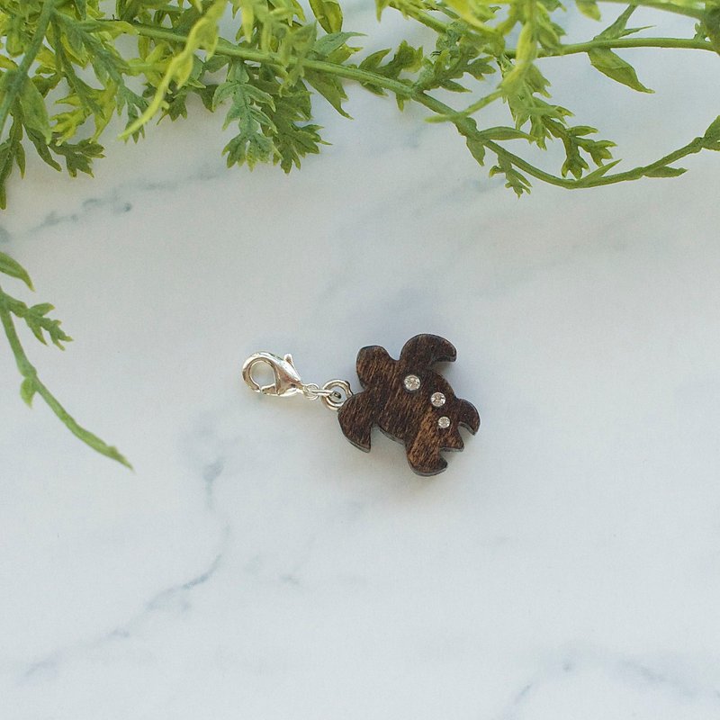 手工木制吊饰 海龟 吊饰  礼物订制 - 吊饰 - 木头 咖啡色