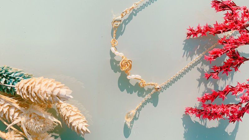 蔷薇之恋 - 项链 - 半宝石 金色