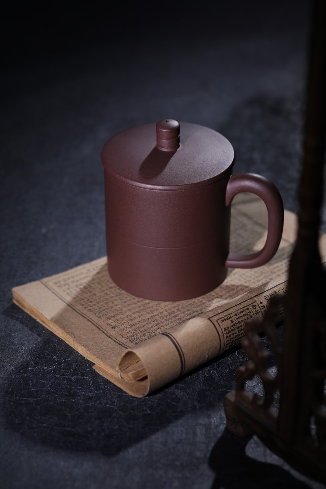 送礼紫砂壶茶壶素雅宜兴紫砂杯茶杯子带把盖杯手工艺黄龙山原矿紫 - 保温瓶/保温杯 - 陶 咖啡色