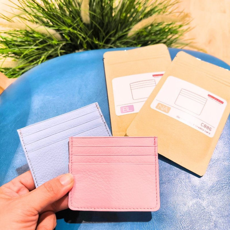C006 Card Case Wallet - Sky blue - Genuine leather - 皮夹/钱包 - 真皮 蓝色