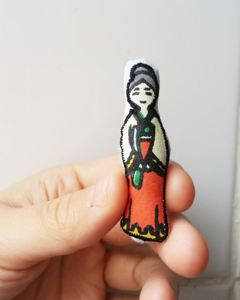 [LineWorkLab]世界各地的人胸针 - 韩国人 People Around the World Brooch - Korean - 胸针 - 其他材质 橘色