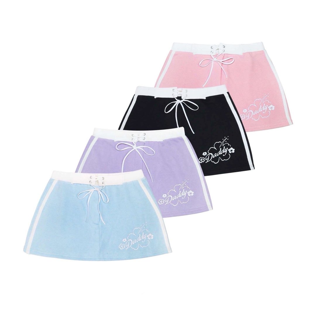 DADDY | Hibiscus Skirt 法式毛圈棉迷你裙 夏日风格 - 裙子 - 其他材质 