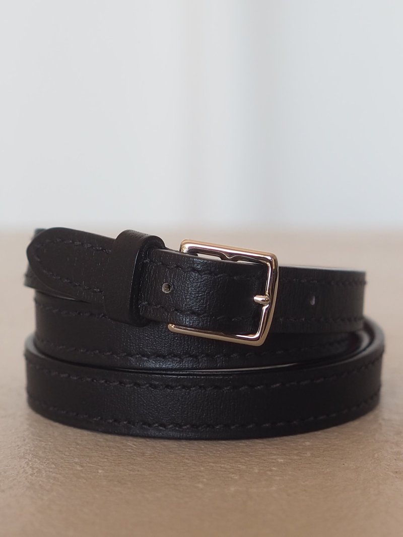 HERMES 爱马仕 Etriviere 手环 黑色 皮革 银色 复古 Margiela - 手链/手环 - 真皮 黑色