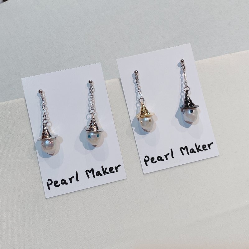 【订制】珍珠小巫师耳环 - 耳环/耳夹 - 珍珠 